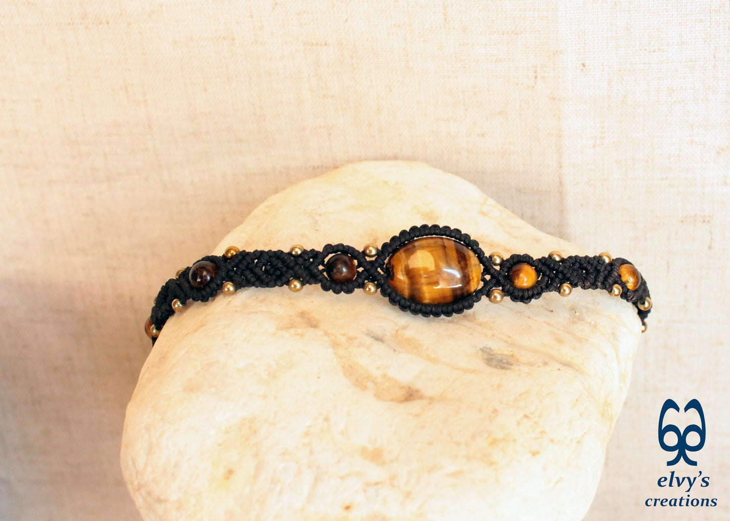 Handmade Macrame Necklace, Beaded Macrame Choker, Unique Birthday Gift for Women