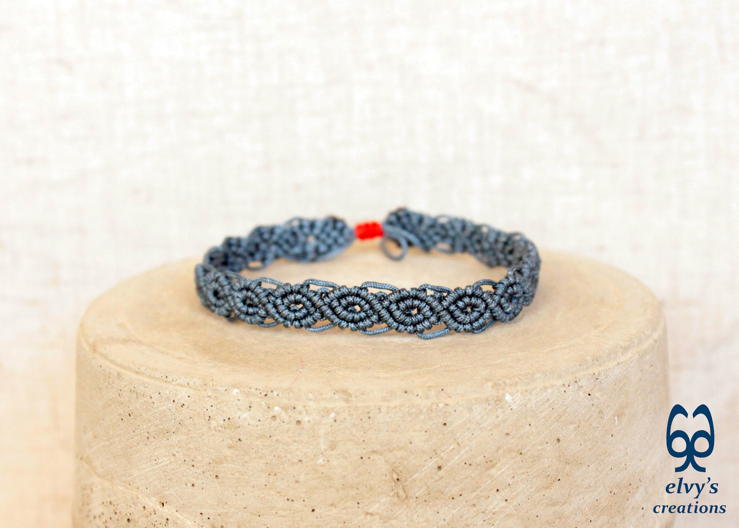 Blue and Red Macrame Bracelet Handmade Macrame cuff Adjustable Bracelet His and Hers Bracelet