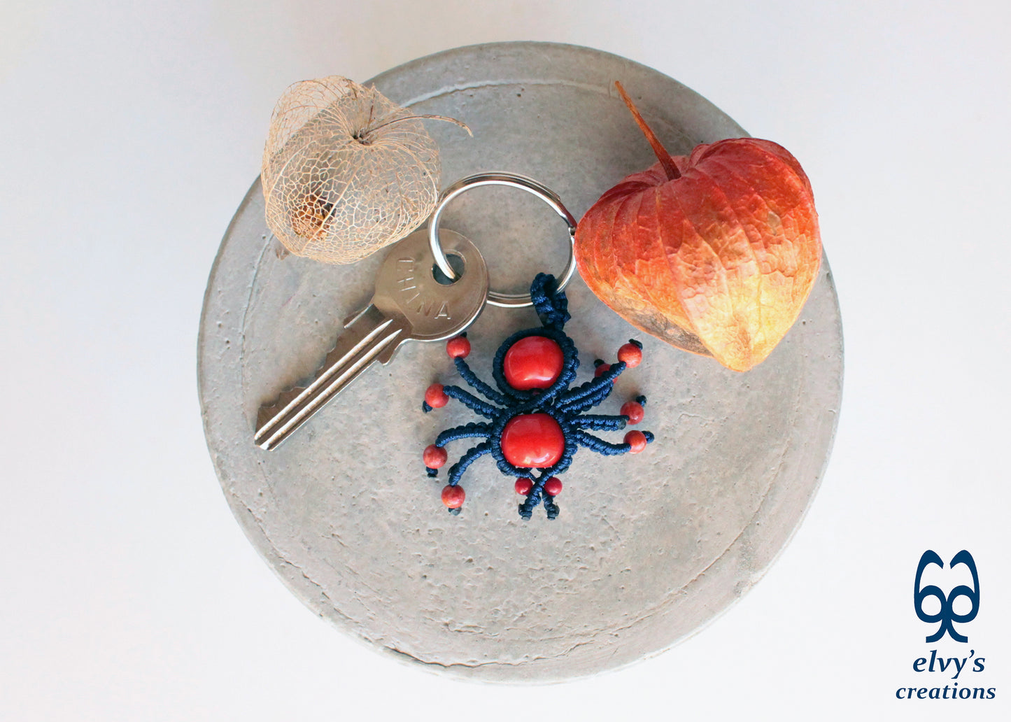 Handmade Macrame Key Chain, Halloween Gift, Small Unique Gift for Woman and Man