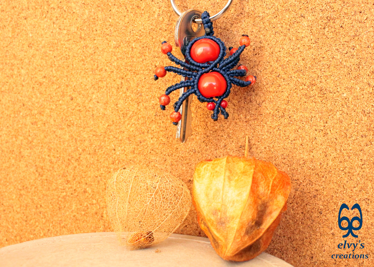 Handmade Macrame Key Chain, Halloween Gift, Small Unique Gift for Woman and Man
