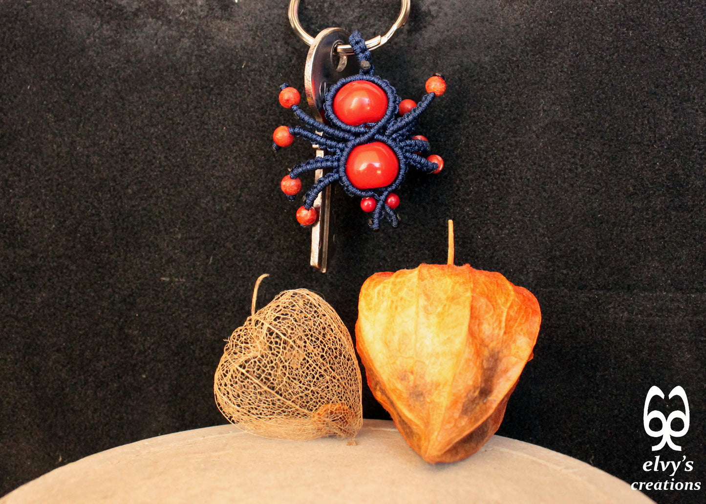Handmade Macrame Key Chain, Halloween Gift, Small Unique Gift for Woman and Man