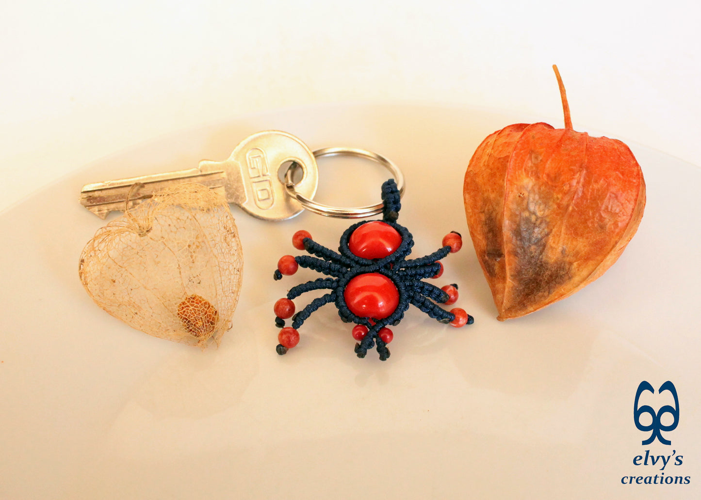 Handmade Macrame Key Chain, Halloween Gift, Small Unique Gift for Woman and Man