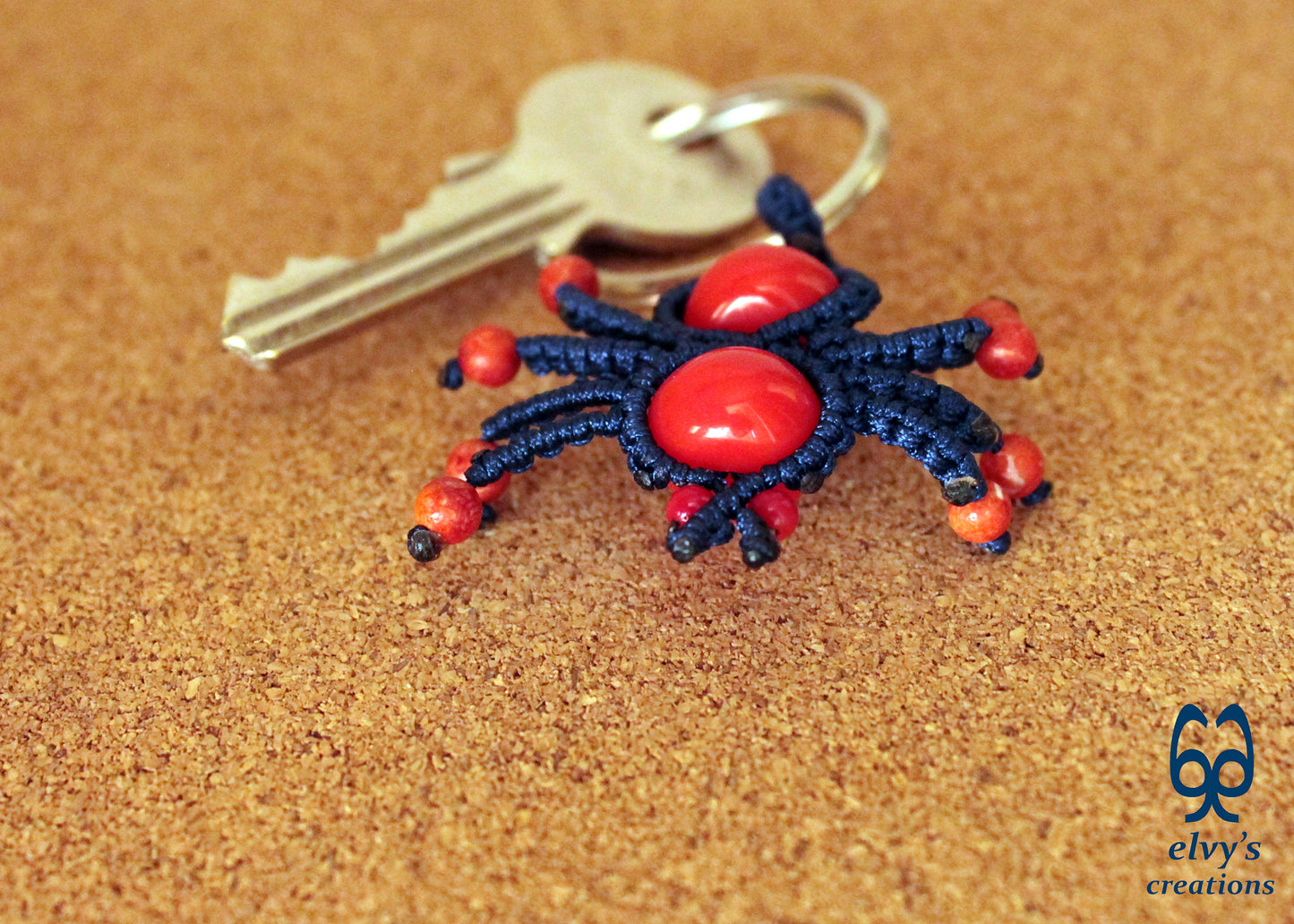 Handmade Macrame Key Chain, Halloween Gift, Small Unique Gift for Woman and Man