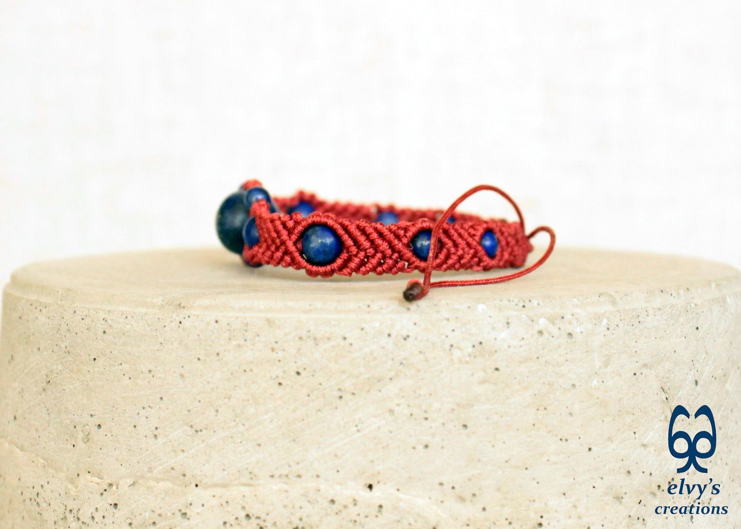 Handmade Macrame Bracelet, Gemstone Beaded Cuff, Unique Birthday Gift for Women