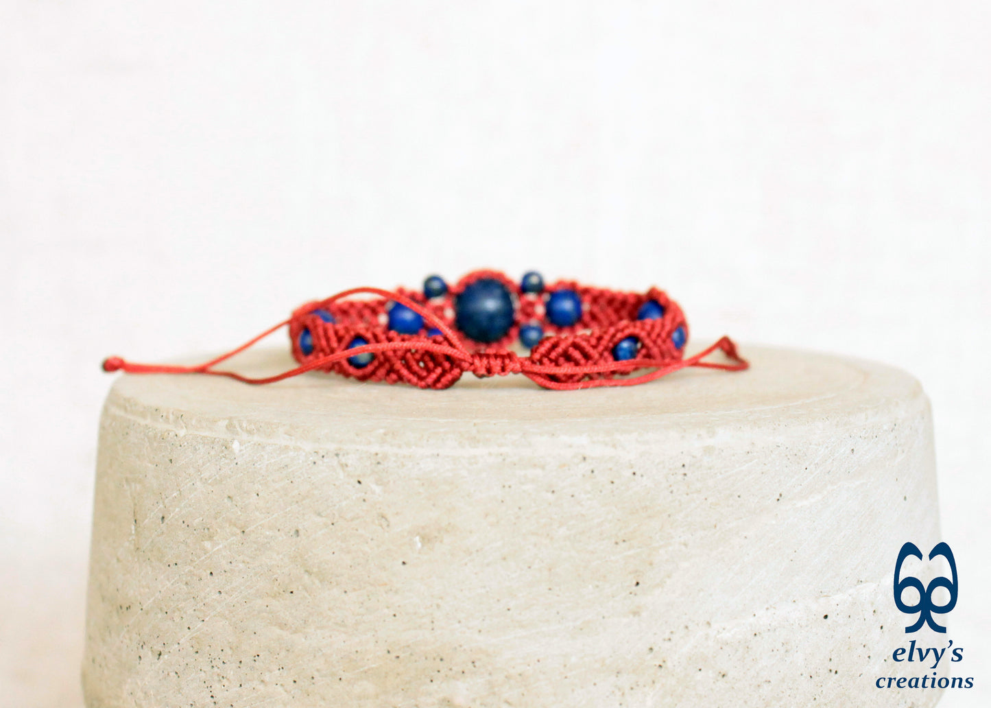 Handmade Macrame Bracelet, Gemstone Beaded Cuff, Unique Birthday Gift for Women