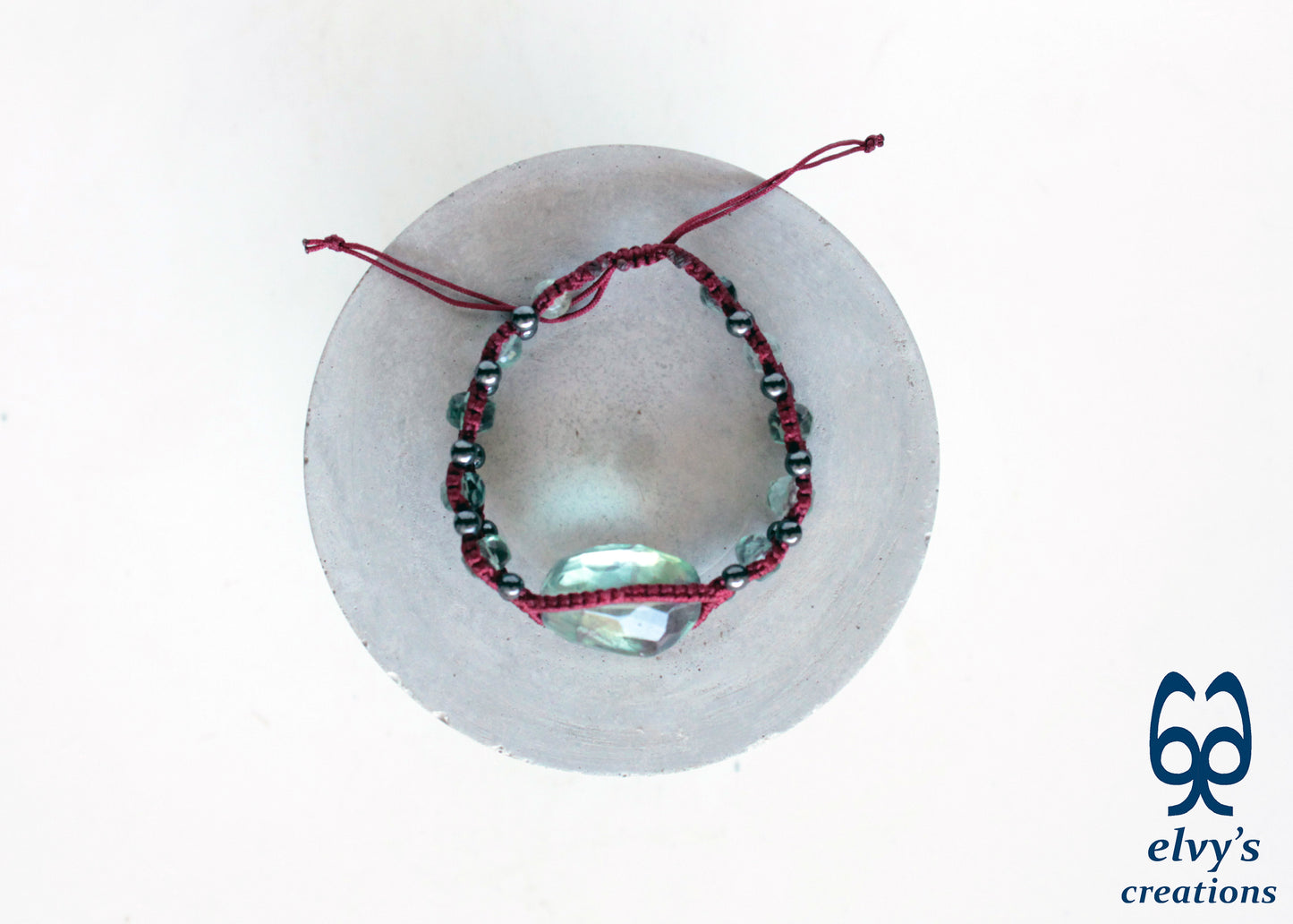 Handmade Macrame Bracelet, Gemstone Beaded Cuff, Unique Birthday Gift for Women and Men