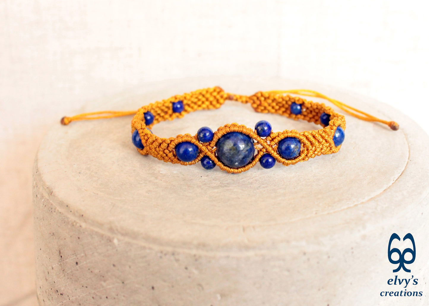 Handmade Macrame Bracelet, Gemstone Beaded Cuff, Unique Birthday Gift for Women