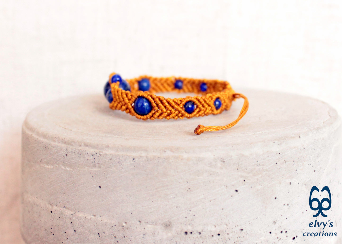 Handmade Macrame Bracelet, Gemstone Beaded Cuff, Unique Birthday Gift for Women