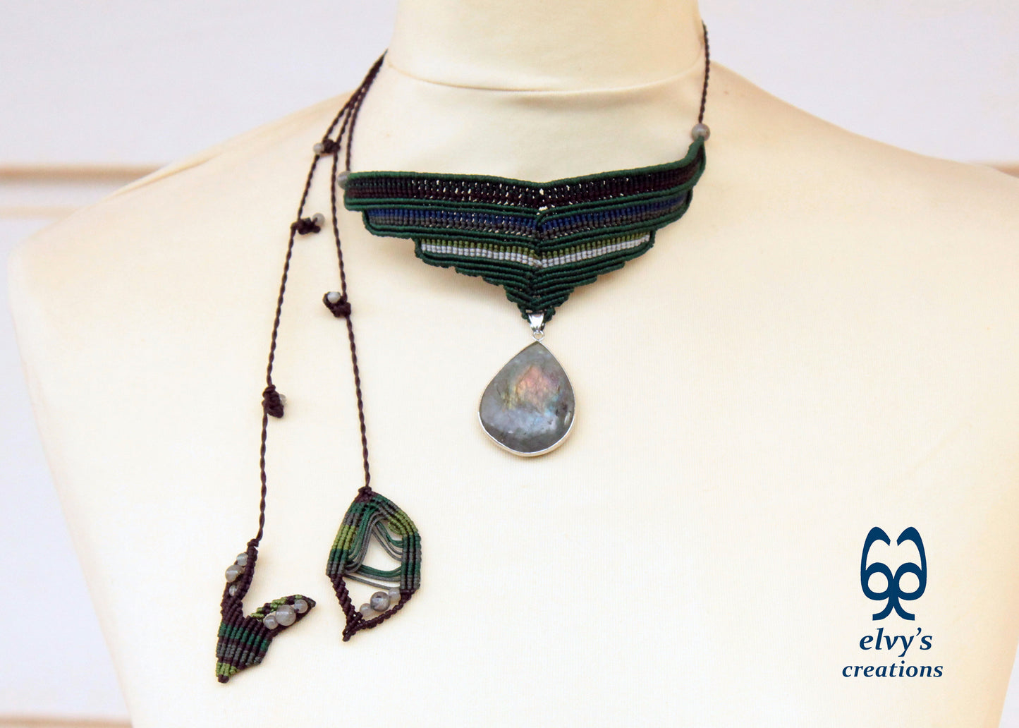 Macramé Labradorite Gemstone Necklace