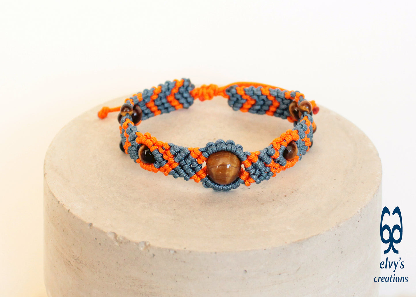 Macrame Bracelet, Gemstone Beaded Cuff, Unique Birthday Gift for Women