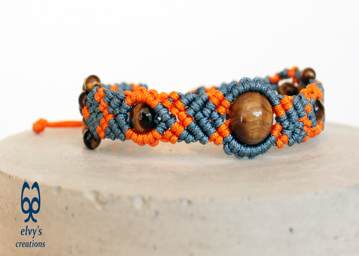 Macrame Bracelet, Gemstone Beaded Cuff, Unique Birthday Gift for Women