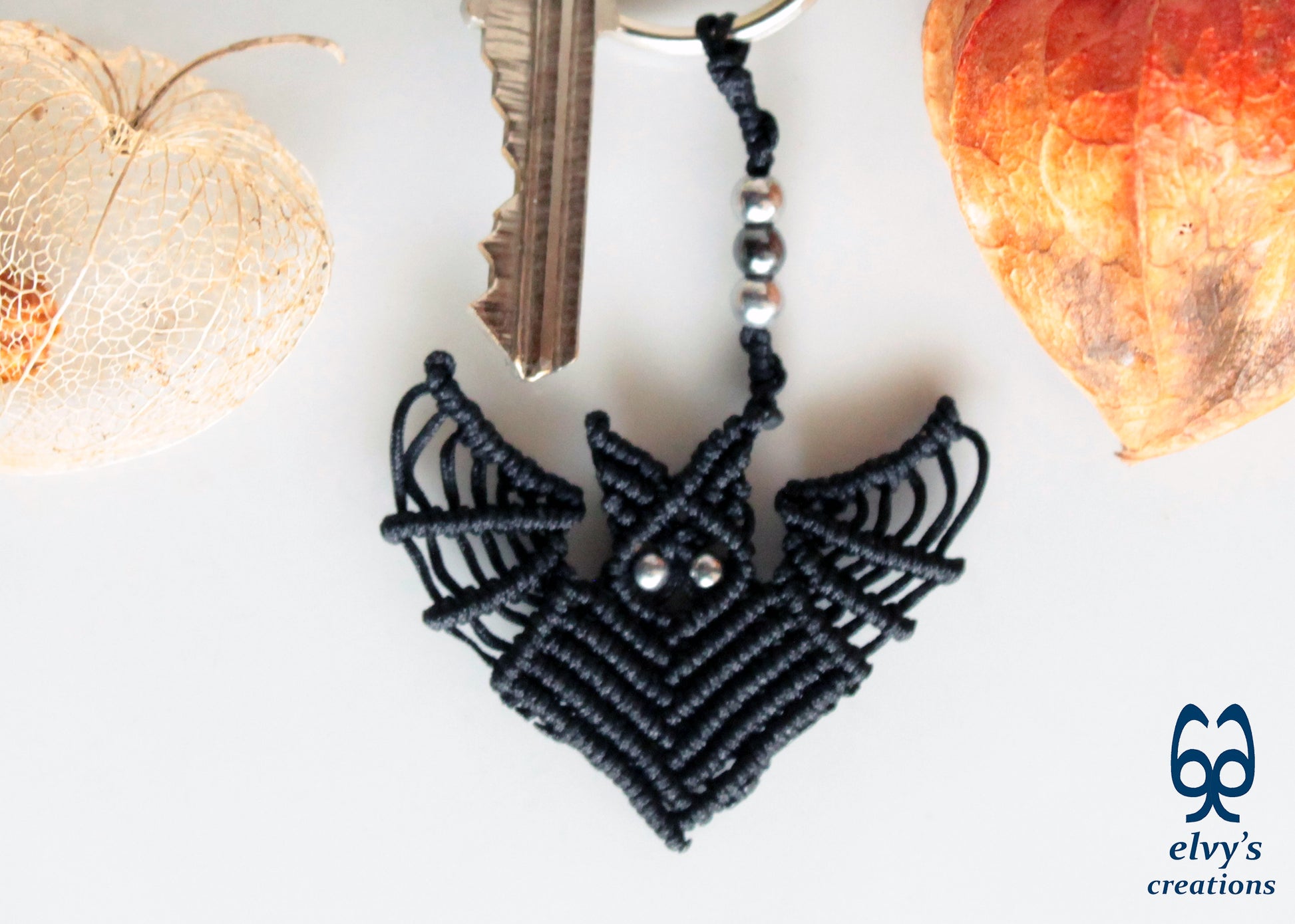 Handmade Macrame Key Chain, Halloween Gift, Small Unique Gift for Woman and Man