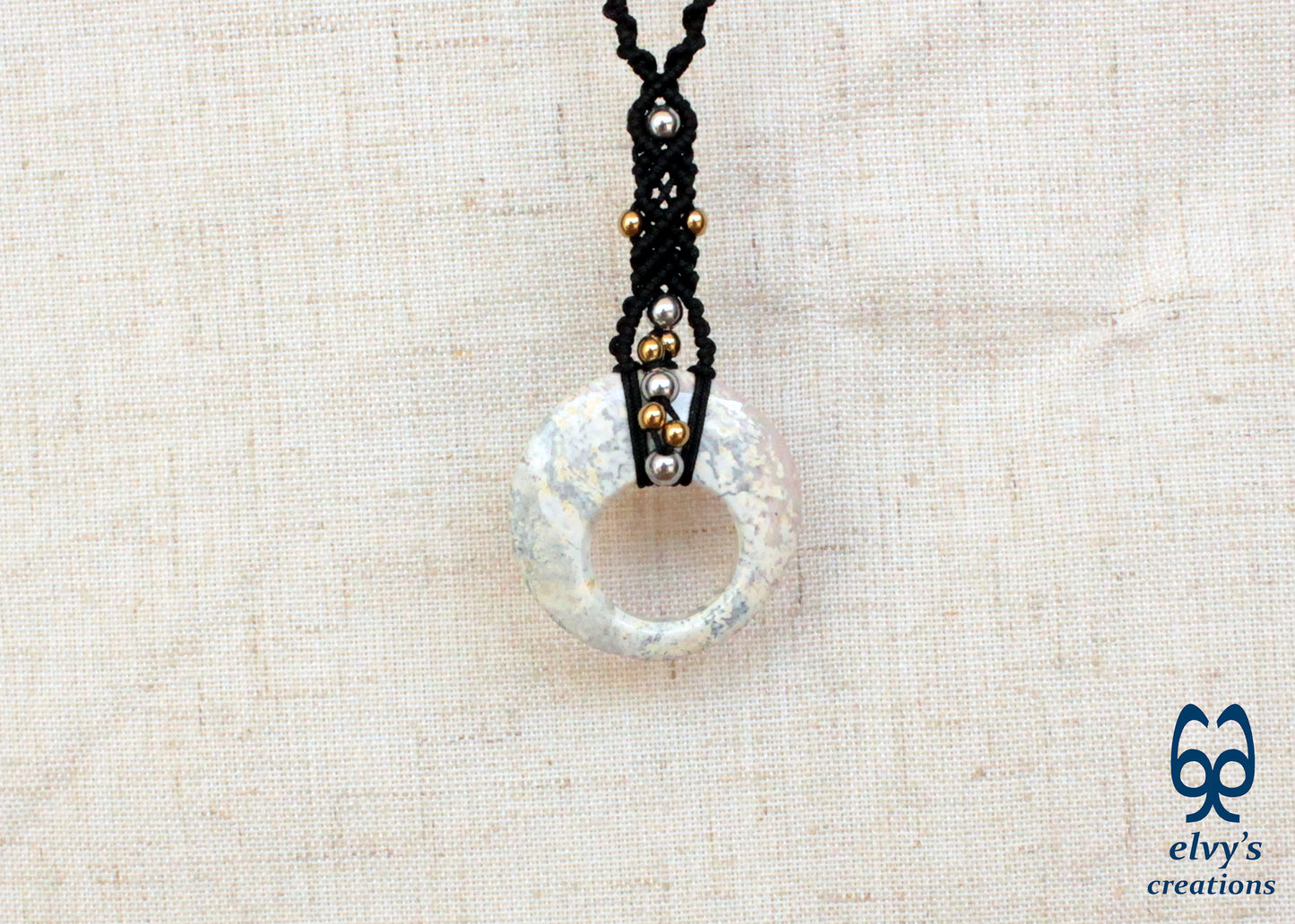 Handmade Macrame Necklace, Beaded Macrame Choker, Unique Birthday Gift for Women and Men