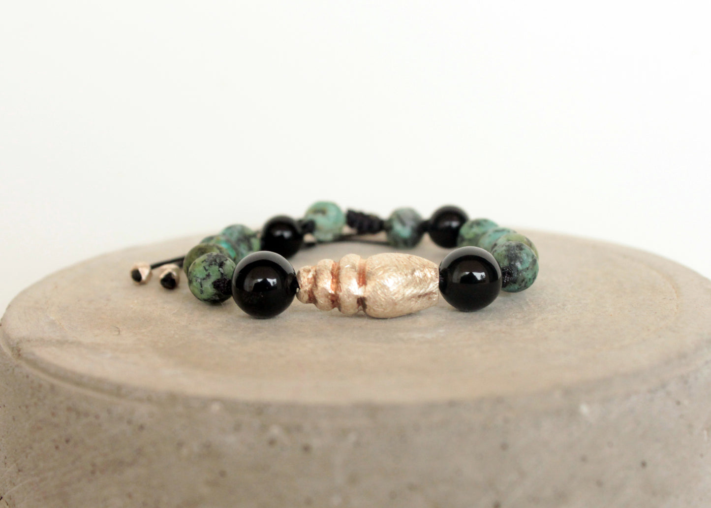 Black Macrame Bracelet with Turquoise with Onyx macrame Sambala beaded bracelet