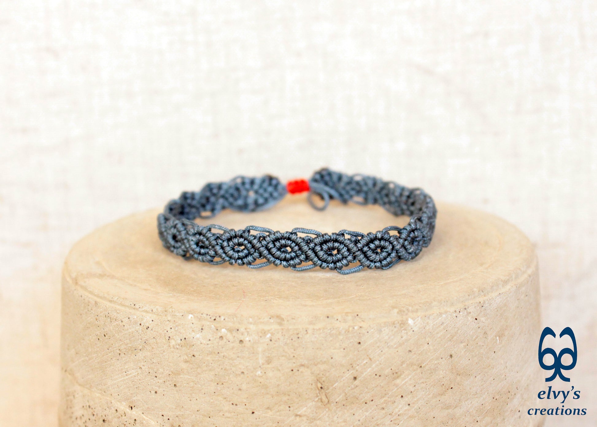 Blue and Red Macrame Bracelet Handmade Macrame cuff Adjustable Bracelet His and Hers Bracelet 