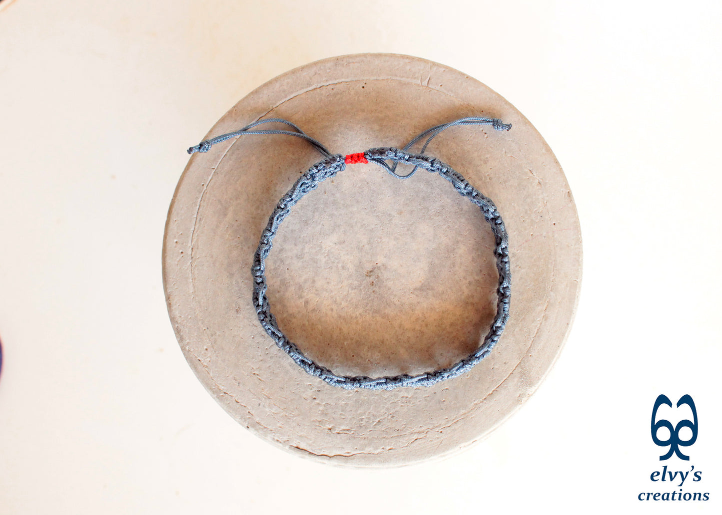 Blue and Red Macrame Bracelet Handmade Macrame cuff Adjustable Bracelet His and Hers Bracelet 
