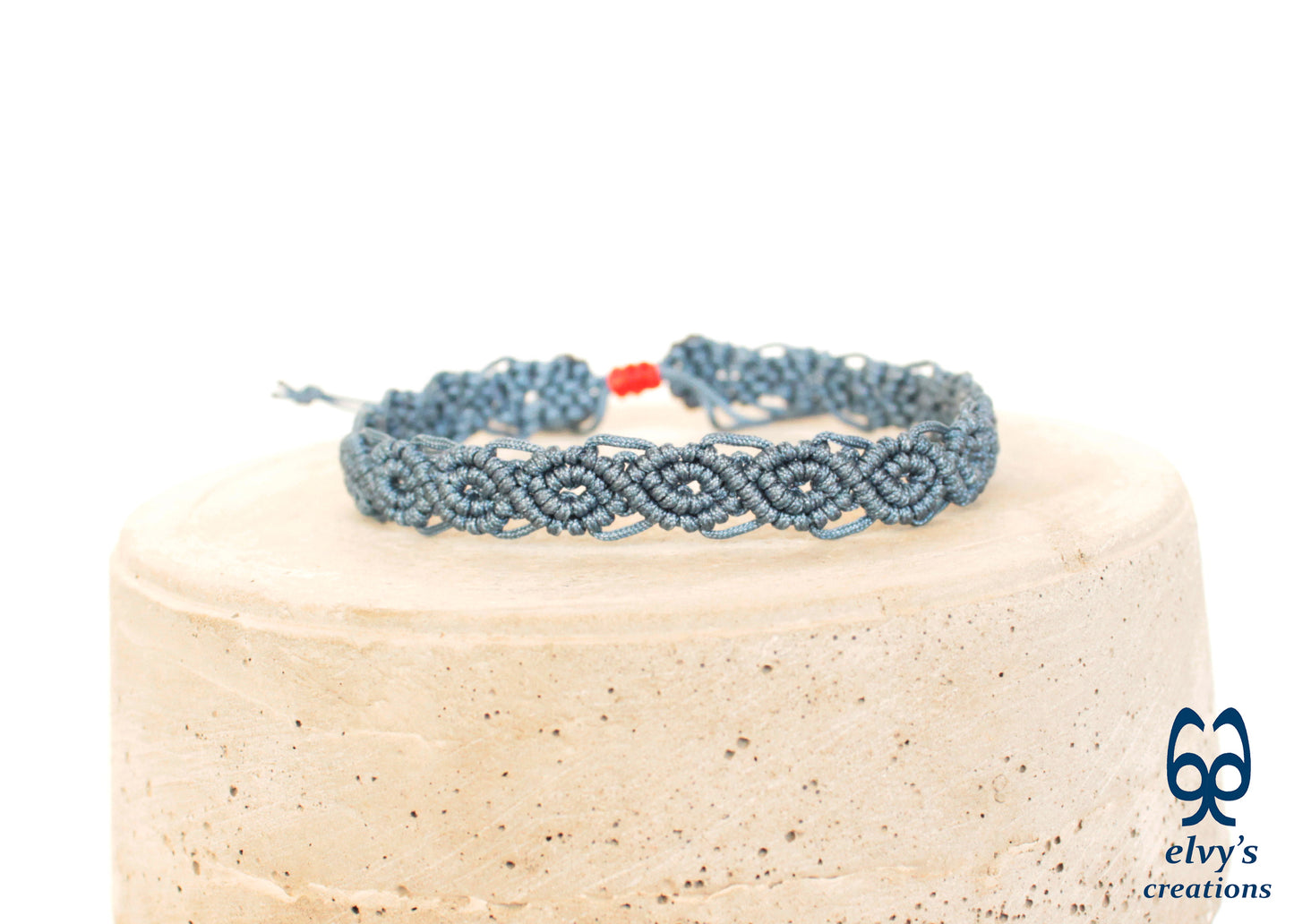 Blue and Red Macrame Bracelet Handmade Macrame cuff Adjustable Bracelet His and Hers Bracelet 