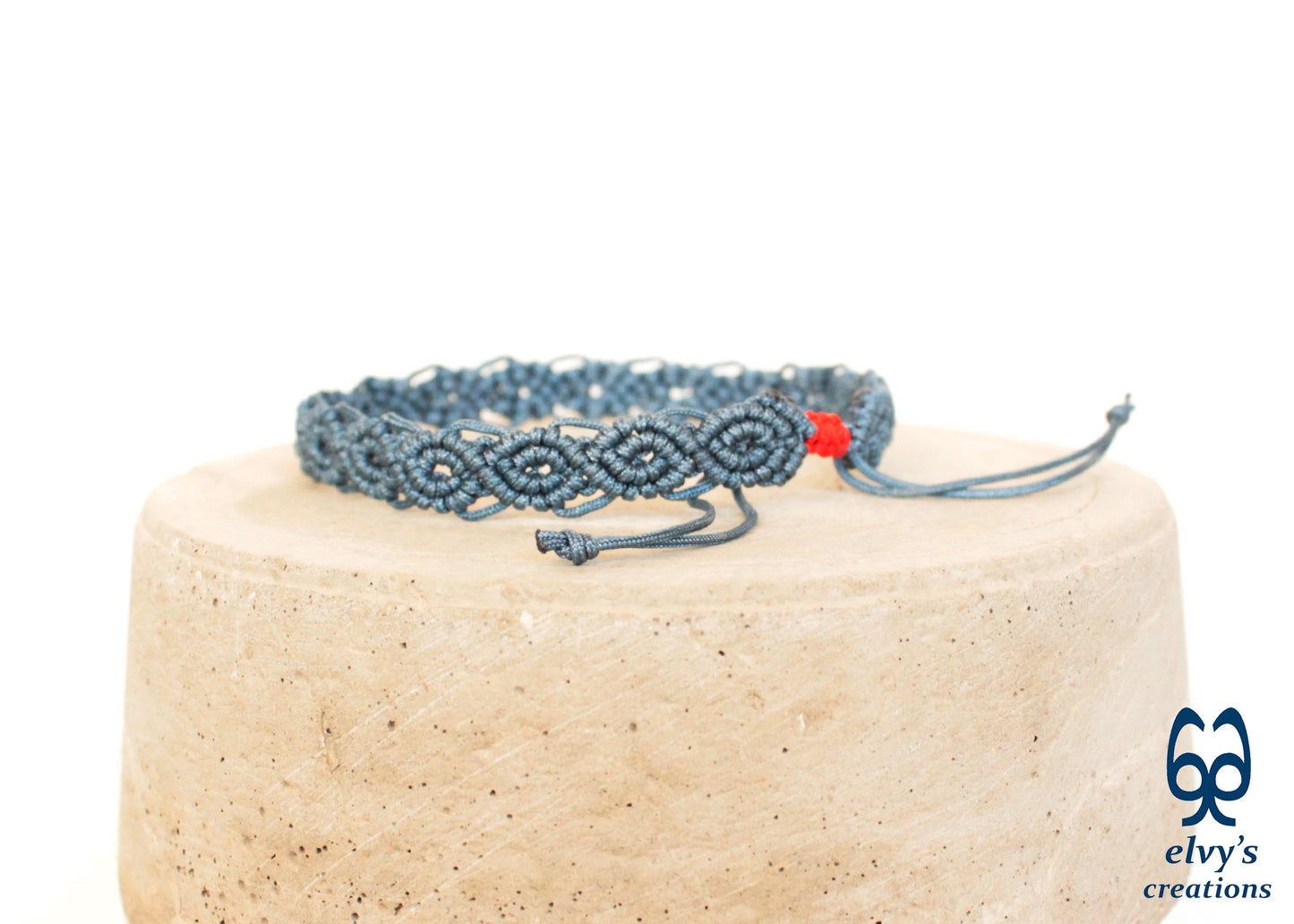 Blue and Red Macrame Bracelet Handmade Macrame cuff Adjustable Bracelet His and Hers Bracelet 