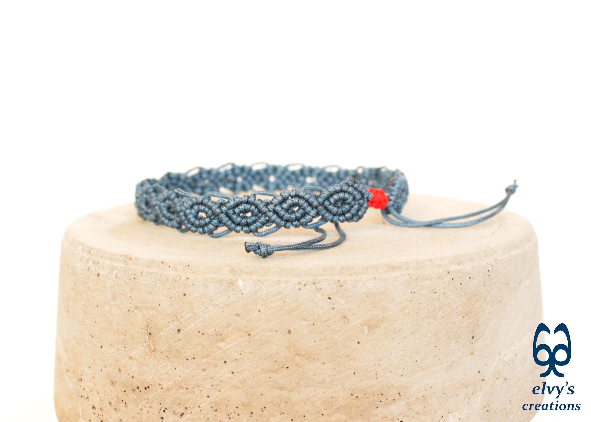 Blue and Red Macrame Bracelet Handmade Macrame cuff Adjustable Bracelet His and Hers Bracelet 