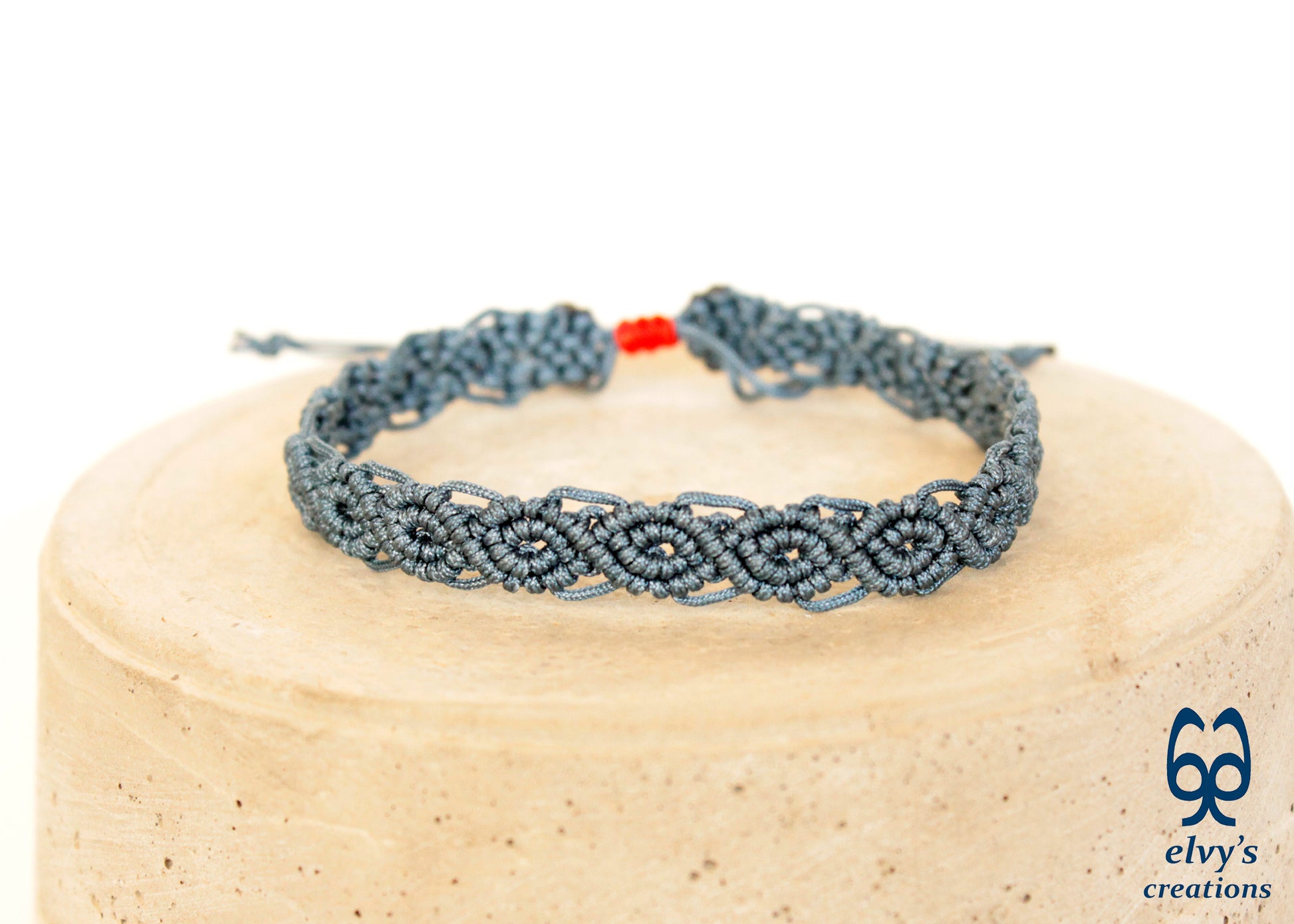 Blue and Red Macrame Bracelet Handmade Macrame cuff Adjustable Bracelet His and Hers Bracelet 