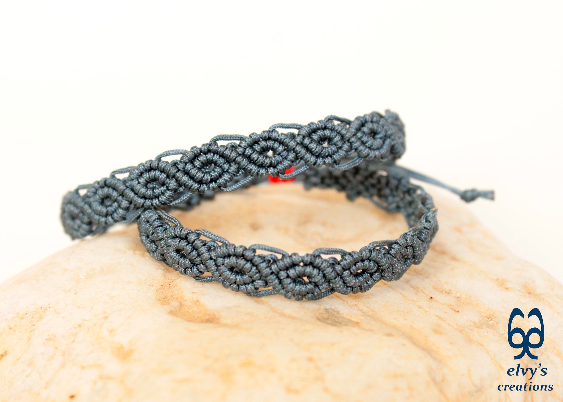Blue and Red Macrame Bracelet Handmade Macrame cuff Adjustable Bracelet His and Hers Bracelet 