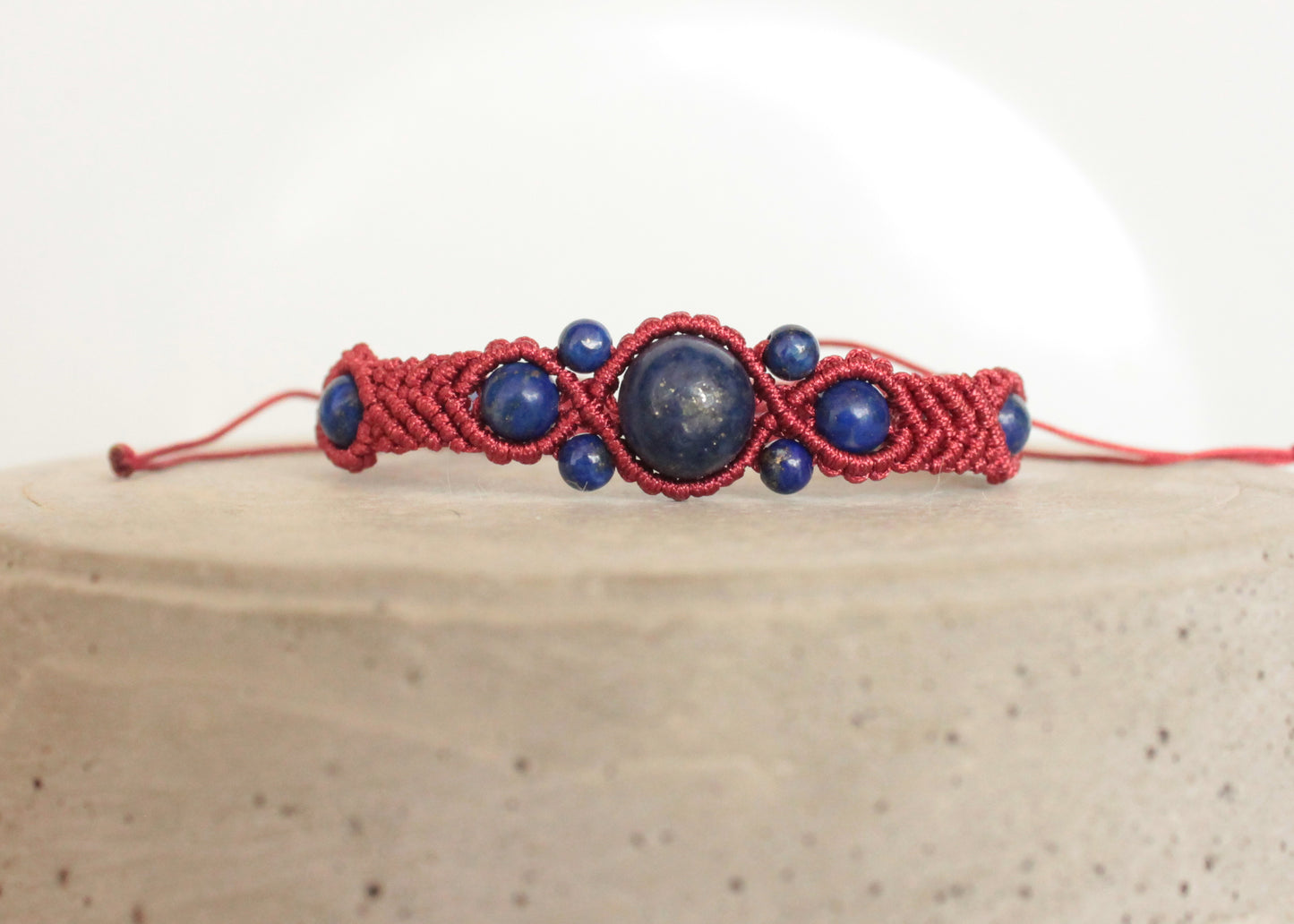 Handmade Macrame Bracelet, Gemstone Beaded Cuff, Unique Birthday Gift for Women