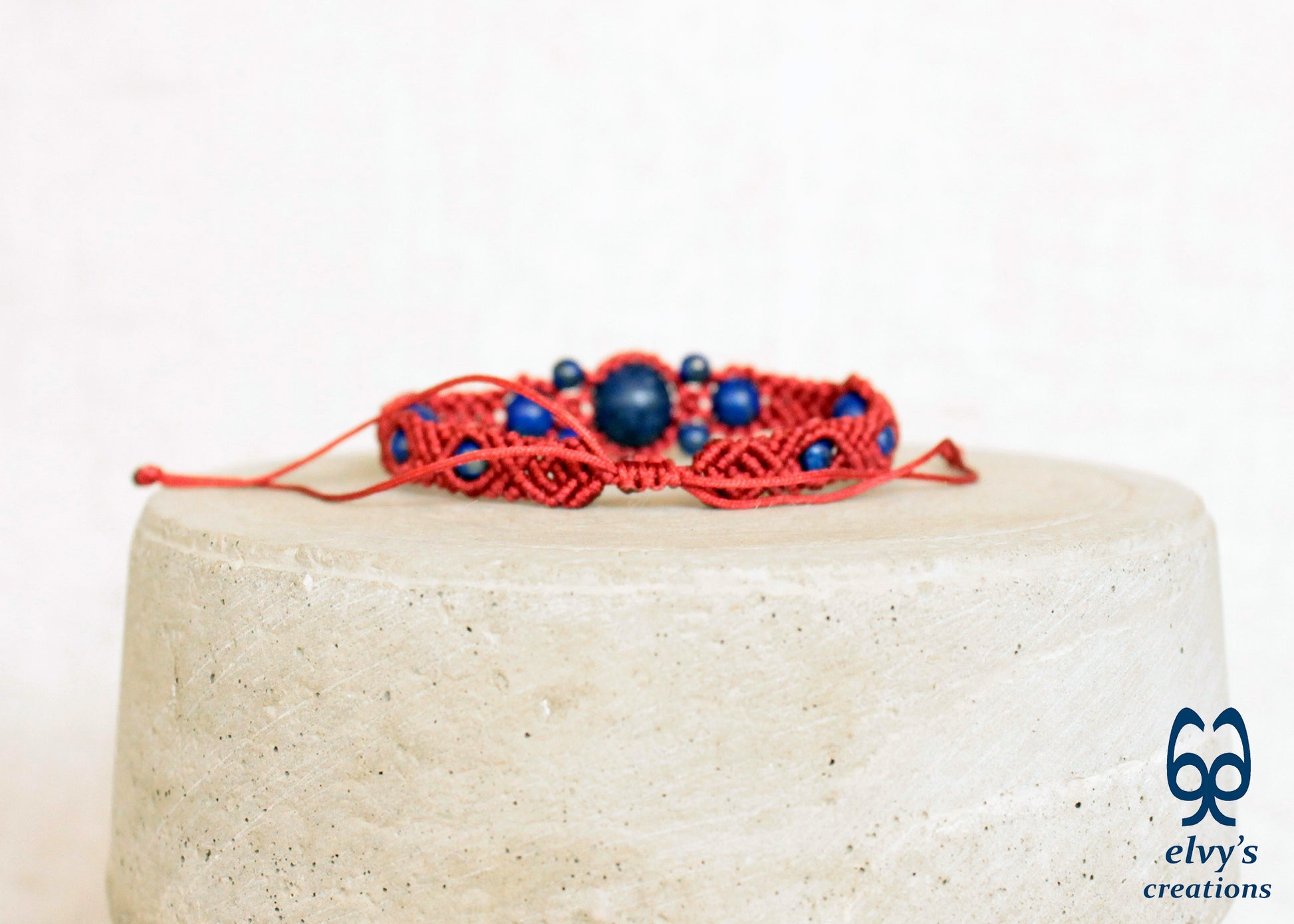 Handmade Macrame Bracelet, Gemstone Beaded Cuff, Unique Birthday Gift for Women