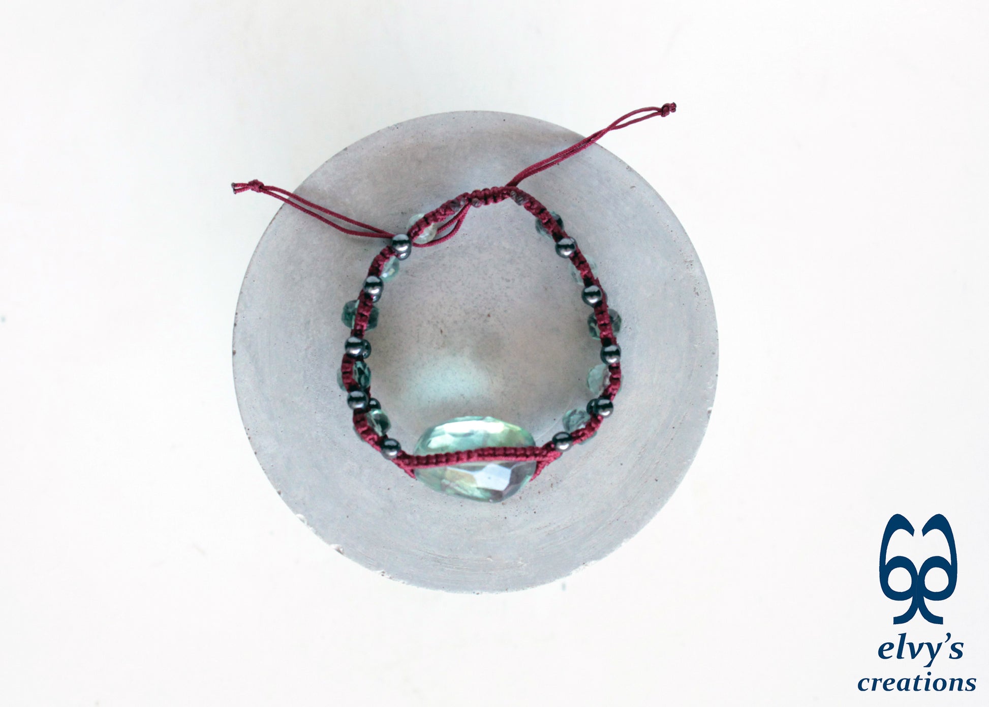 Handmade Macrame Bracelet, Gemstone Beaded Cuff, Unique Birthday Gift for Women and Men