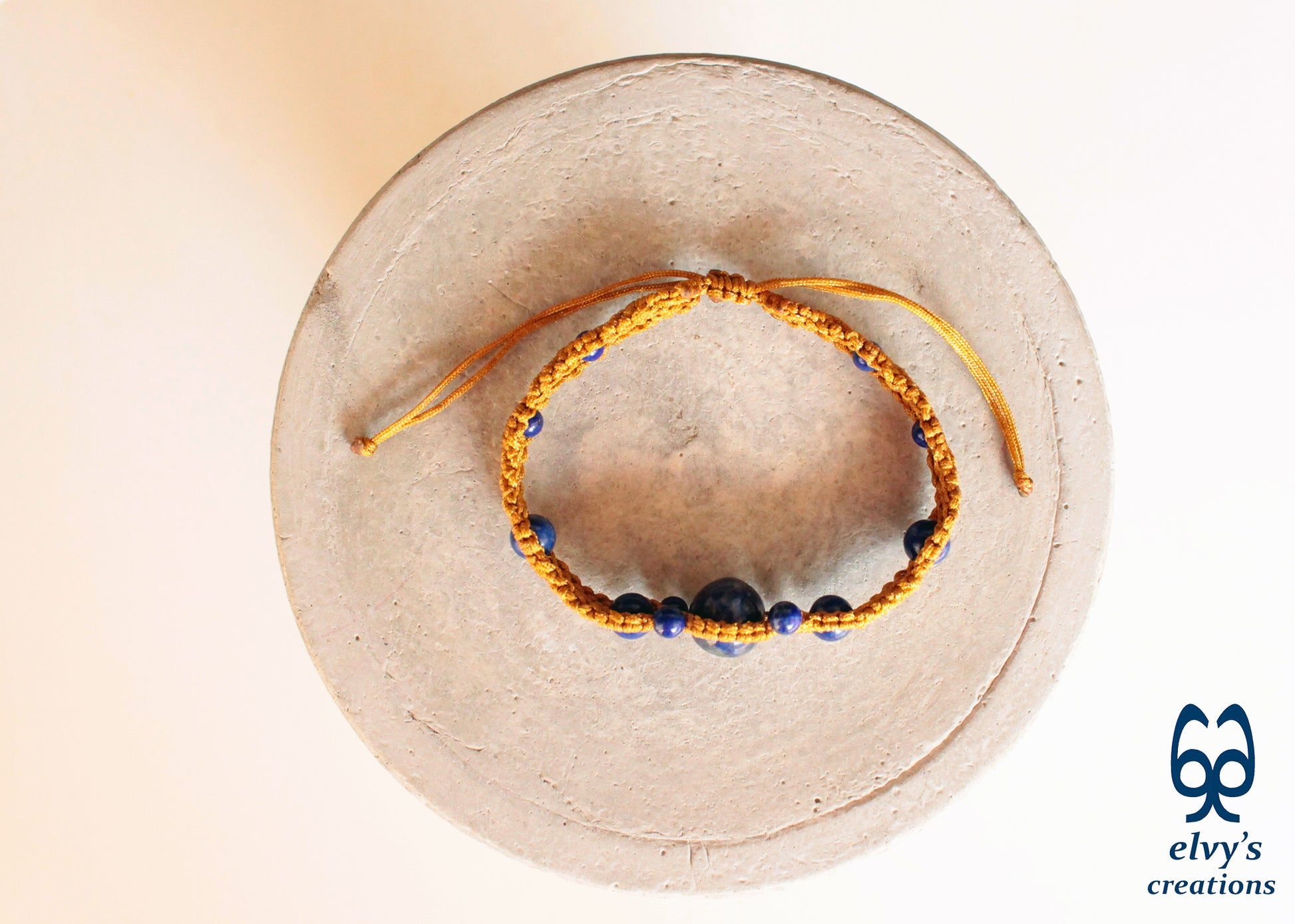 Handmade Macrame Bracelet, Gemstone Beaded Cuff, Unique Birthday Gift for Women
