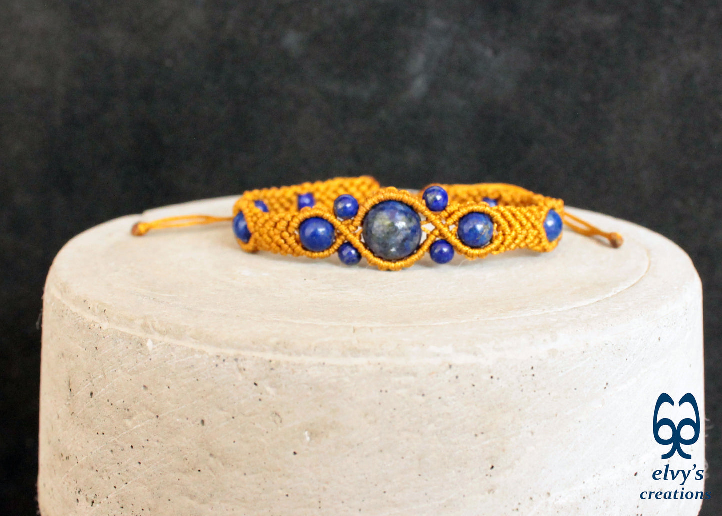 Handmade Macrame Bracelet, Gemstone Beaded Cuff, Unique Birthday Gift for Women