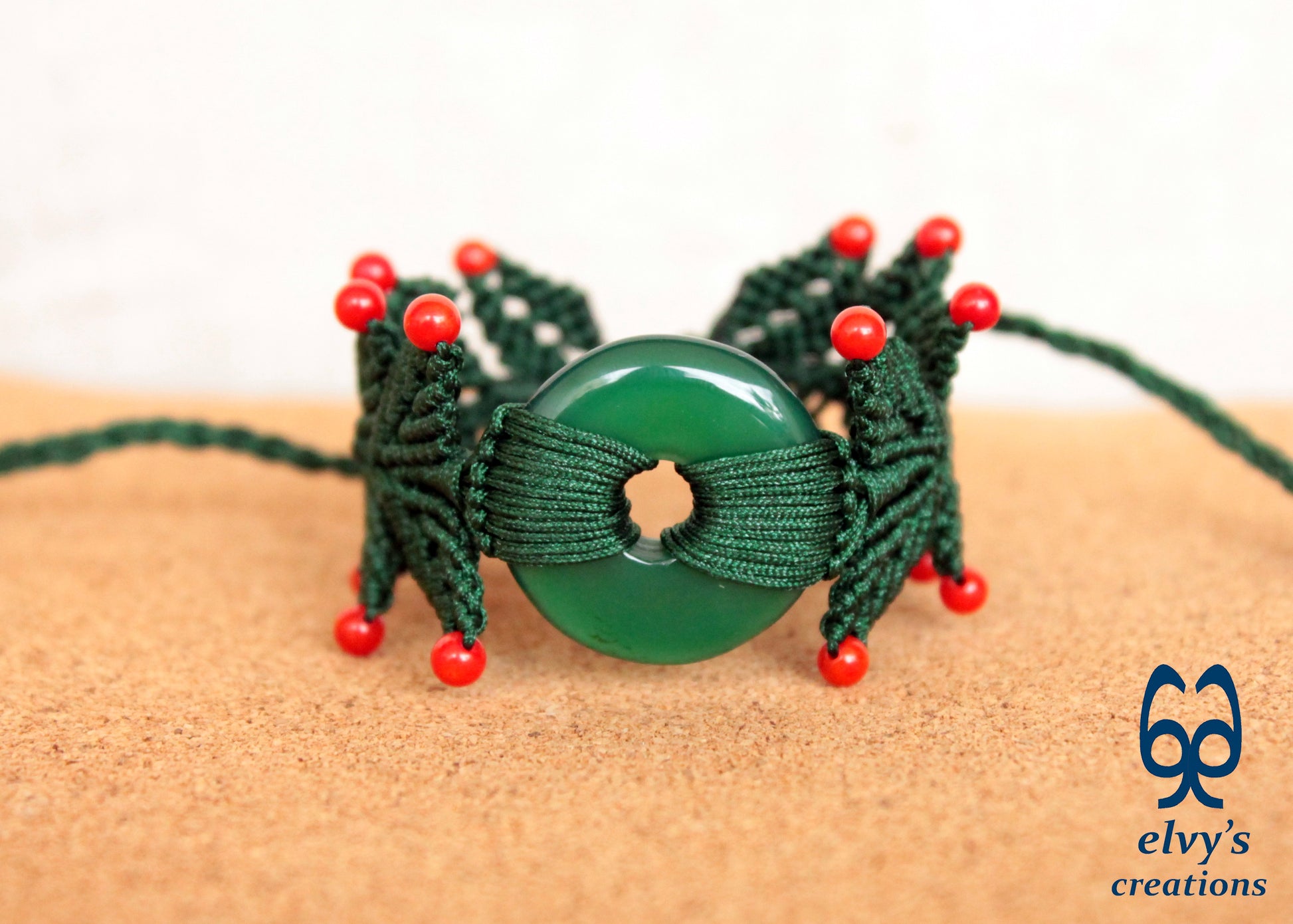 Handmade Macrame Bracelet, Agate Gemstone Beaded Cuff, Unique Birthday Gift for Women