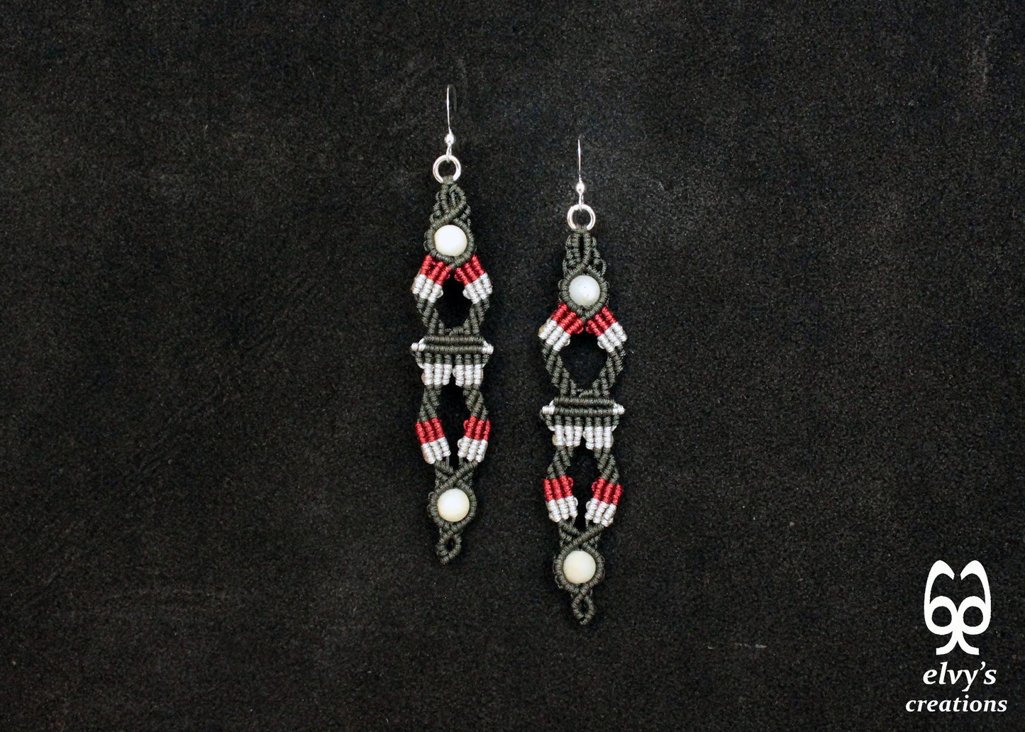 Green Macrame Earrings, Amazonite Gemstones Beads, Unique Gift for Women Virgo Birthday Gift