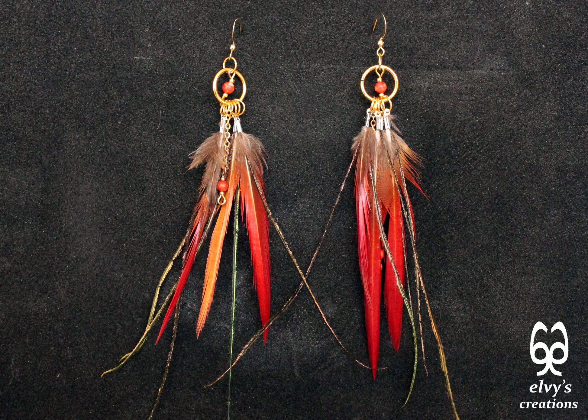 Handmade Gold Macrame Earrings, Dangle Gemstone Beads Earrings, Birthday Gift for Women