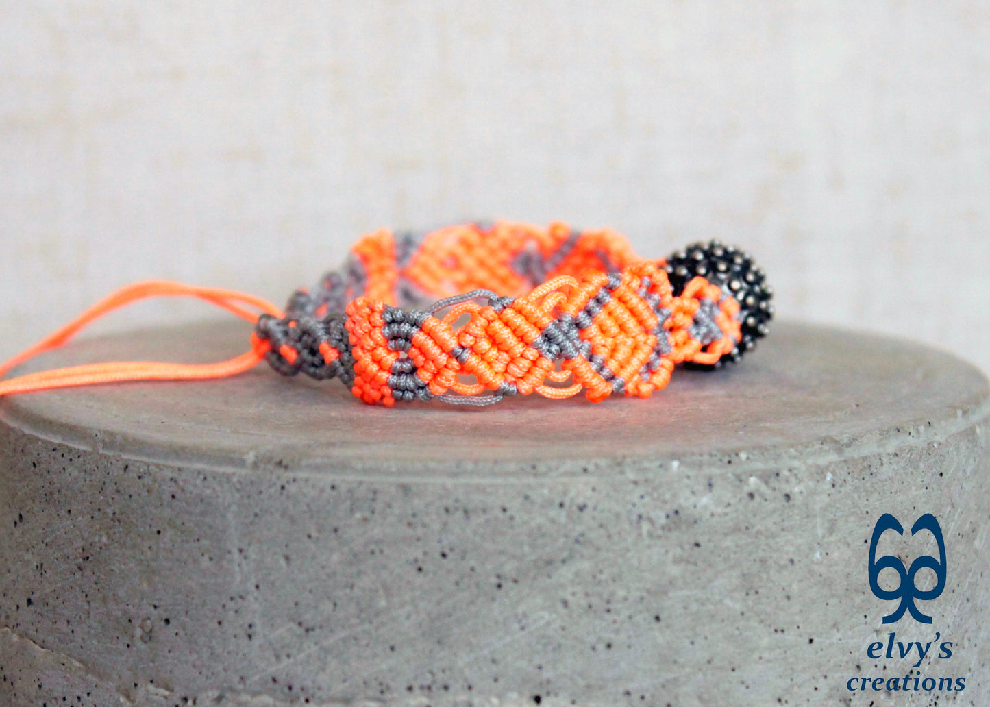 Silver and Orange Bracelet