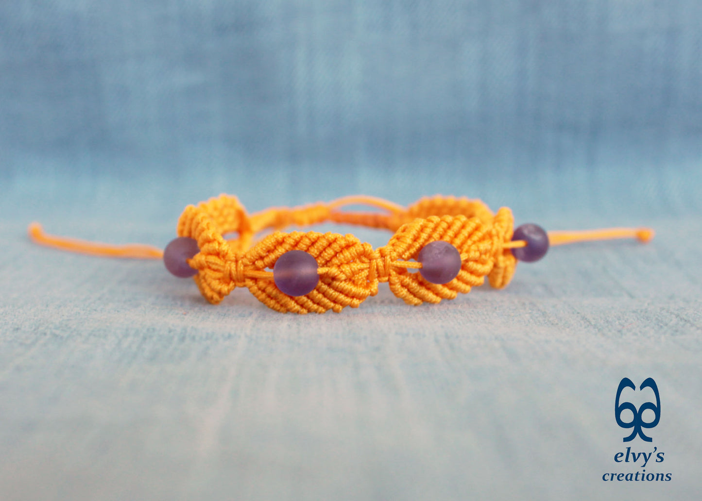 Handmade Macrame Yellow Macrame Bracelet for Woman Adjustable Bracelet for Gift, Κίτρινο Μακραμέ Βραχιόλι 