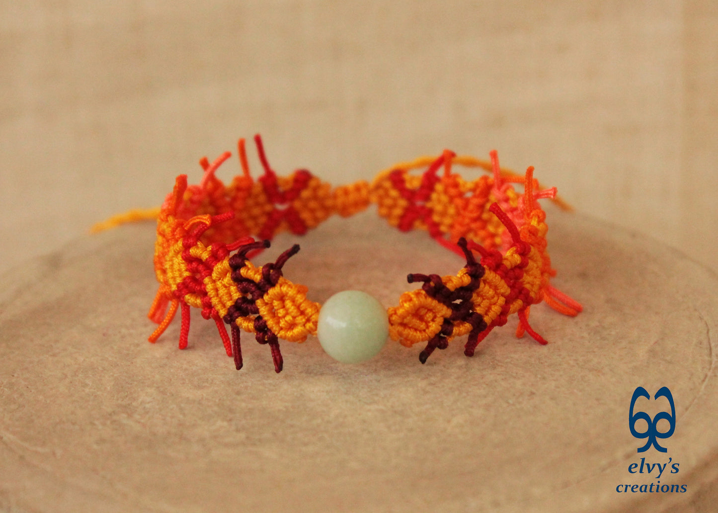 Yellow Macramé Bracelet with Quartz Gemstone